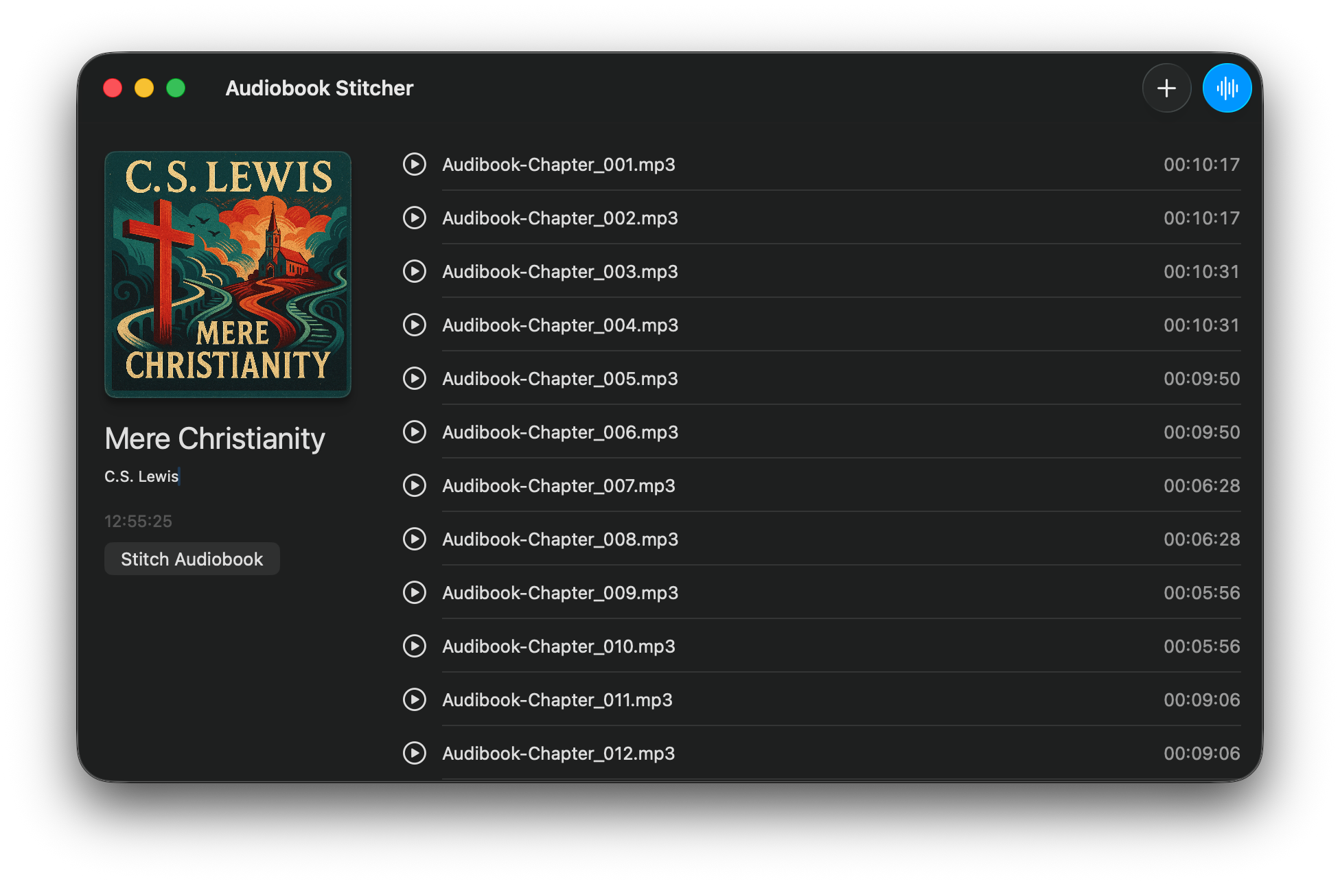 Audiobook Stitcher Screenshot